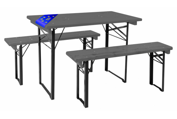 Stagecaptain Hirschgarten Bierzeltgarnitur für Balkon 110 cm Dunkelgrau  - Retoure (Zustand: akzeptabel) image 1