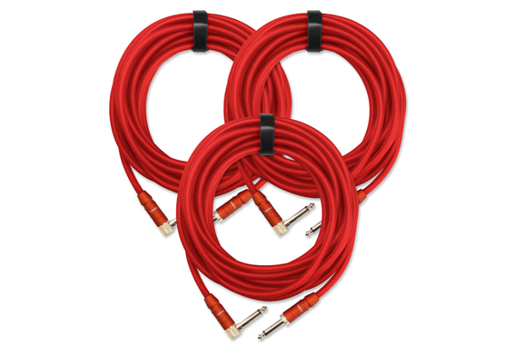 Set de 3 cables para instrumentos Pronomic Trendline INST-6B, 6 m en rojo image 1