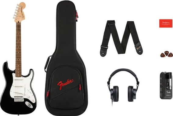 Squier Affinity Series Stratocaster Mustang Micro Pack Black image 1