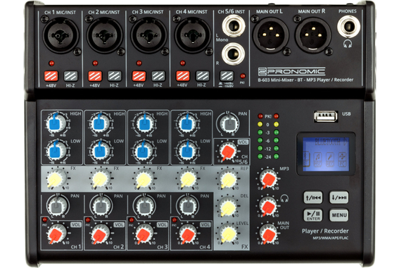 Pronomic B-603 Mini-Mixer mit Bluetooth und USB-Recording  - Retoure (Zustand: gut) image 1