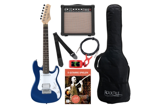 Rocktile Palmer Junior electrische gitaarset 3/4, blauw, inclusief versterker, kabel en draagriem image 1