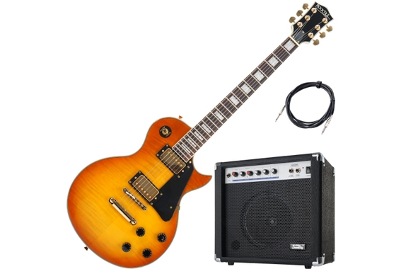 Rocktile Pro L-200OHB E-Gitarre Orange Honey Burst AK20G Set image 1
