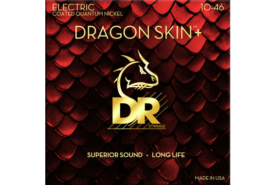 DR Strings Dragon Skin+ Electric Quantum Nickel DEQ-10 Medium 10-46 image 1