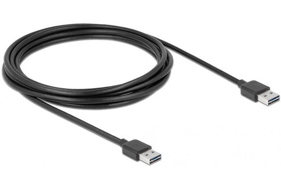Delock Kabel EASY-USB 2.0 Typ-A Stecker > EASY-USB 2.0 Typ-A Stecker 3 m schwarz image 1