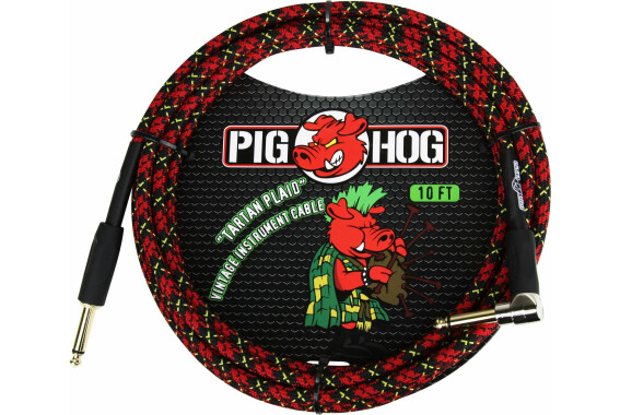 Pig Hog "Tartan Plaid" Instrumentenkabel 3m Winkel image 1