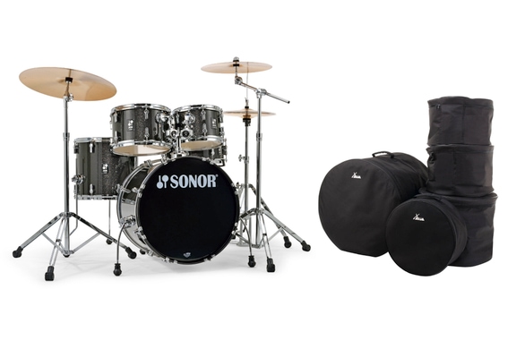 Sonor AQX Studio Black Midnight Sparkle Taschen Set image 1