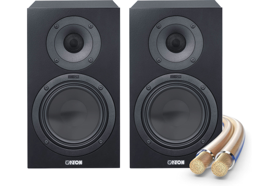 Canton GLE 20 S2 Diffusori Da Scaffale Coppia Nero + Set Cavi image 1