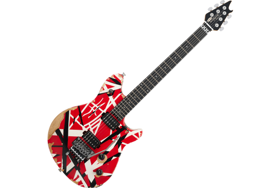 EVH Limited Edition Wolfgang Special Striped Series Red with Black and White Stripes image 1