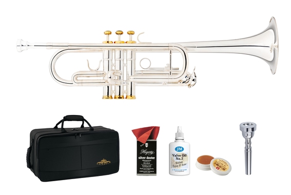 Set de luxe de trompette en ut argenté Lechgold CTR-18S image 1