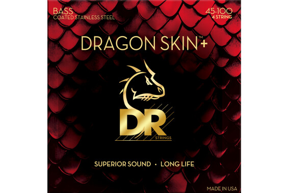 DR Strings Dragon Skin+ Bass Stainless Steel DBS-45/100 Medium Light 45-100 image 1