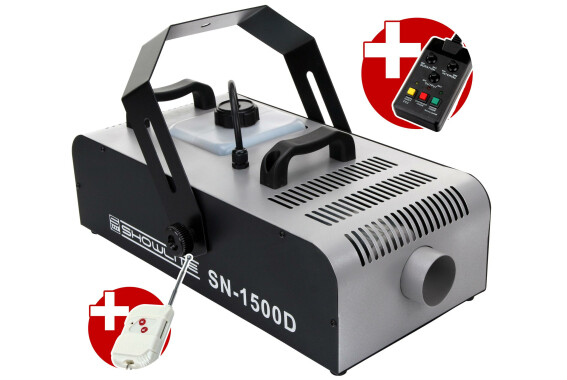 Showlite SN-1500D DMX Nebelmaschine 1500W inkl. Fernbedienung mit Timer  - Retoure (Zustand: sehr gut) image 1