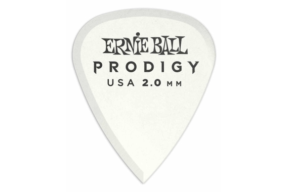 Ernie Ball 9202 Prodigy Standard Plektrum 2,0 mm 6er Pack White image 1