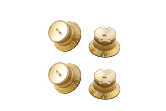 Gibson Top Hat Knobs Gold w/ Gold Insert 4 pc. image 1