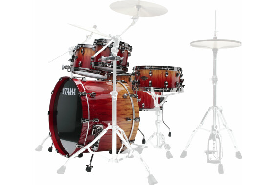 Tama WBS52RZBBSVBF Starclassic Walnut/Birch Shellkit + Snare Drum Vermillon Bosse Fonce Fade image 1