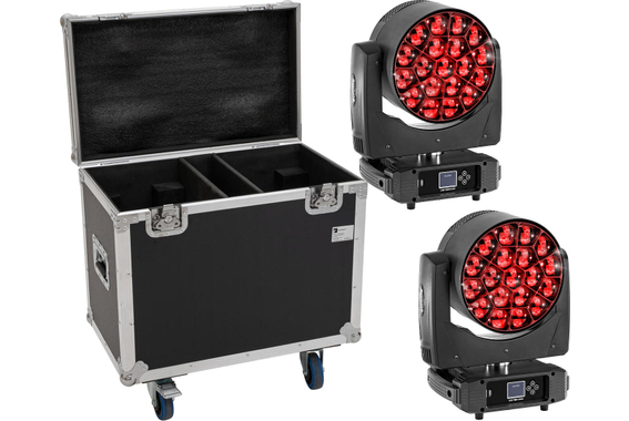 Eurolite Set 2x LED TMH-H380 Beam/Wash/Flowereffekt + Flightcase mit Rollen image 1