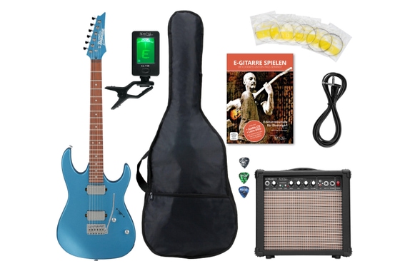 Ibanez GRX120SP-MLM RG Gio E-Gitarre Metallic Light Blue Matte Set image 1