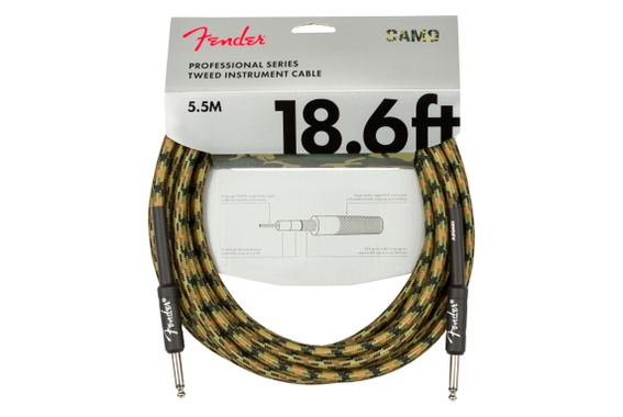 Fender Professional Series Cable Straight 5,5m Woodland Camo image 1