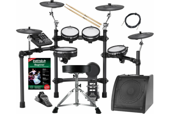 NUX DM-7X E-Drumset Komplettset mit Monitor, Hocker, Schule, Kabel und Sticks image 1