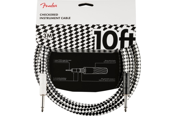 Fender Pro 10' Instrument Cable Checkerboard image 1