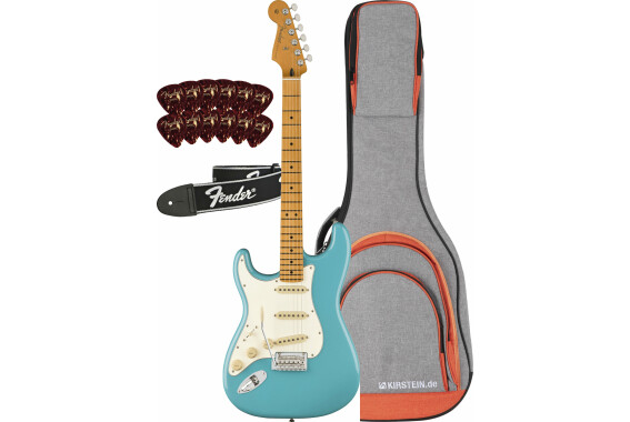 Fender Player II Stratocaster Lefthand MN Aquatone Blue Set image 1