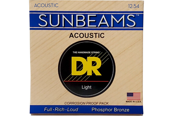 DR Strings Sunbeam Acoustic Phosphor Bronze RCA-12 Light 12-54 image 1