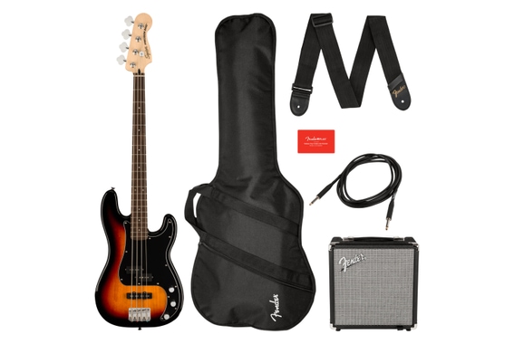 Squier Affinity Precision Bass PJ LRL 3-Color Sunburst Pack  - 1A Showroom Modell (Zustand: wie neu, in OVP) image 1