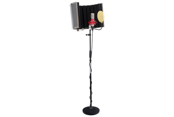 Pronomic CM-100R large membrane microphone set incl. stand, gold pop filter, mic screen & cable image 1