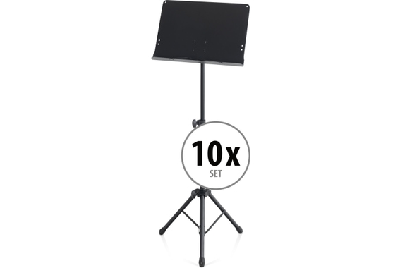 Set of 10 Pronomic 0S-01C Orchestra Music Stands with Music Clips image 1