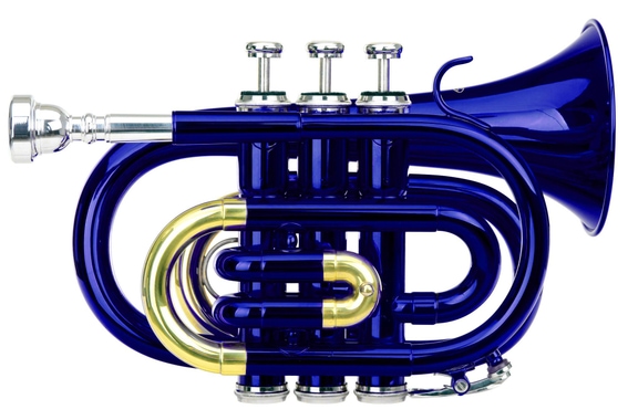 Classic Cantabile Brass TT-400 Tromba tascabile pocket Brass Sib ottone blu image 1