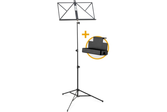 Classic Cantabile Music Stand Light Black Set with Storage Box image 1