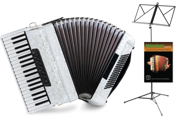 Classic Cantabile 96-Bass Accordeon "Secondo V" Wit G-g'' Set image 1
