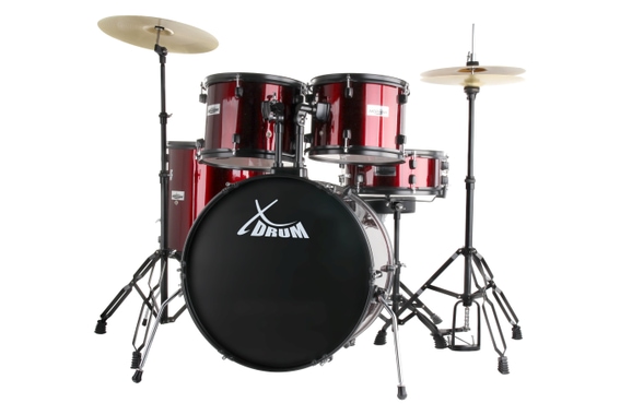 XDrum Rookie 22" Standard Schlagzeug Komplettset Ruby Red inkl. Schule image 1
