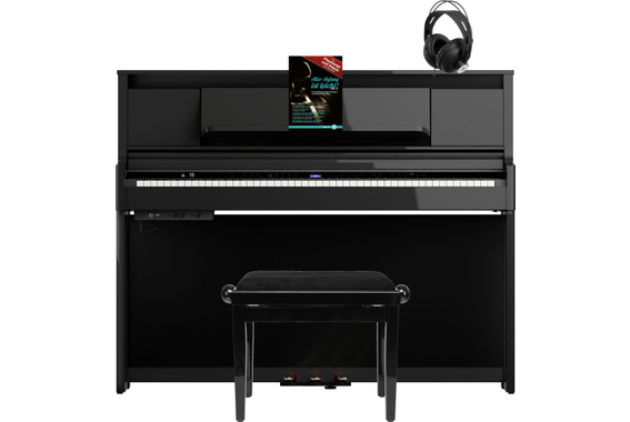 Roland LX6-PE E-Piano Schwarz Hochglanz Set image 1