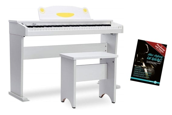 Artesia Fun-1 Kinder Piano mit Bank Set Weiß image 1