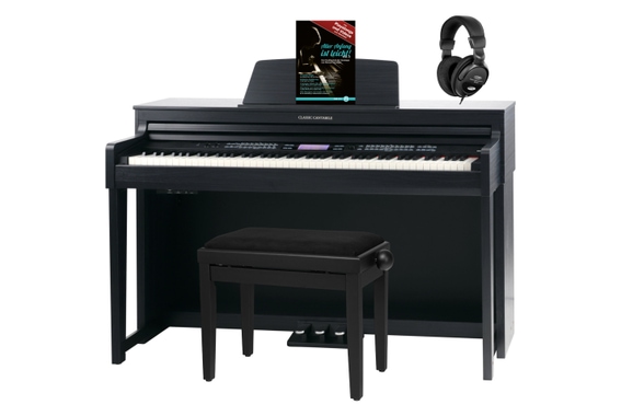Classic Cantabile DP-A 610 Piano Numérique Noir Mat Set avec Banc et Casque image 1