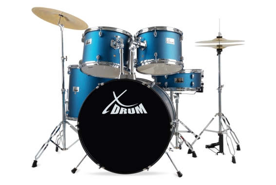 XDrum Semi 22" Standard Schlagzeug Satin Blue Sparkle inkl. Schule  - Retoure (Zustand: gut) image 1