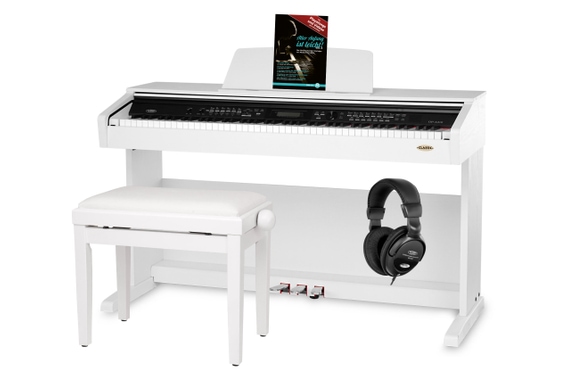 Classic Cantabile DP-A 310 WM Pianoforte Digitale Bianco Opaco Set con Panca e Cuffie image 1