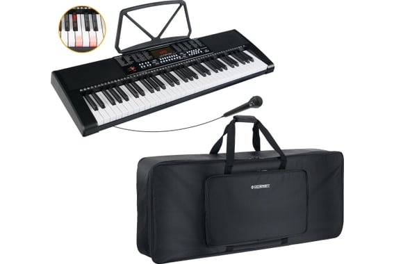 McGrey LK-6120-MIC Leuchttasten-Keyboard mit Mikrofon schwarz Taschen Set image 1