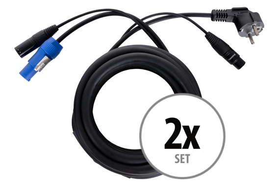 Pronomic Stage EUPPX-2.5 Hybrid cable Euro/Powerplug/XLR Set of 2 image 1