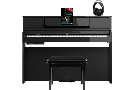 Roland LX5-PE E-Piano Schwarz Hochglanz Set image 1