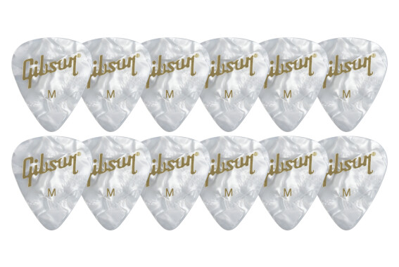 Gibson White Pearl Picks Medium 12er Pack image 1