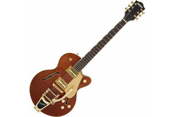 Gretsch Electromatic LTD Flame Okoume Broadkaster Jr. Single-Cut with Bigsby Roundup Orange image 1