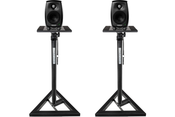 Genelec 8010A Schwarz Stereo Stativ Set image 1