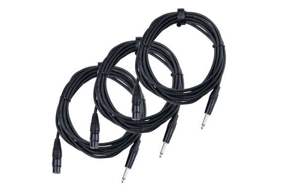 Pronomic Stage XFJ-5 cable micrófono, clavija -XLR 5 m set 3 x clavija XLR mono (hembra) 6,35mm image 1