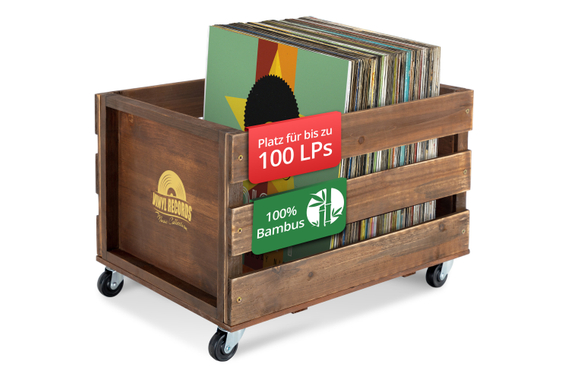 Stagecaptain SPKB-100 BN Schallplattenkiste "Emil" aus Bambus Braun  - Retoure (Zustand: sehr gut) image 1