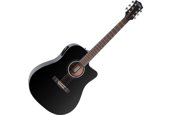 Rocktile D-60CE Acoustic Steel String Guitar Black image 1