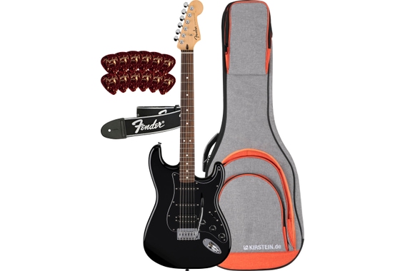 Fender Standard Stratocaster HSS Black Set image 1