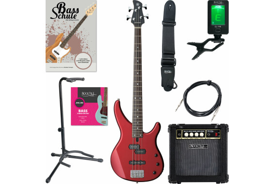 Yamaha TRBX174 E-Bass Red Metallic Starter Set image 1