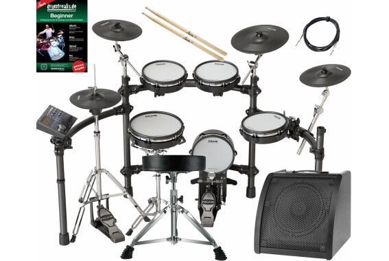 NUX DM-8 E-Drumset Komplettset mit Monitor, Hocker, Schule, Kabel und Sticks image 1