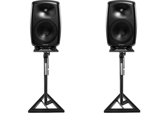 Genelec 8050B Schwarz Stereo Stativ Set image 1